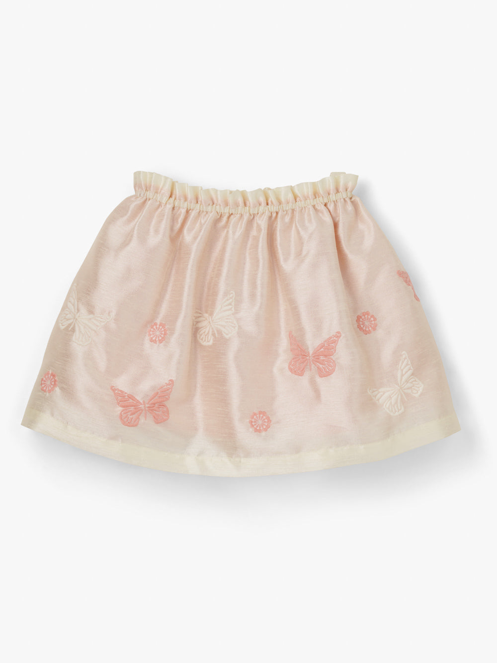 Stych Girls' Light Pink Taffeta Embroidered Butterfly Skirt | Size:  Age 3-5 years, Age 6-8 years 