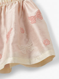 Stych Accessories - Pink Taffeta Butterfly Embroidered Skirt