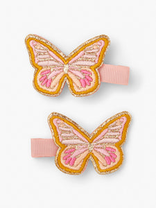 Stych Accessories - Pink Embroidered Butterflies 
