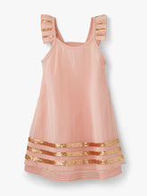 Load image into Gallery viewer, Stych Girls&#39; Pink Tulle &amp;  Gold Sequin Sleeveless Dress | Size: Small, Medium, Large 