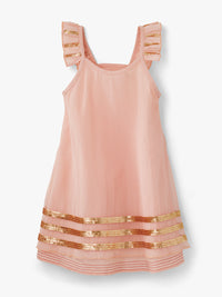 Stych Girls' Pink Tulle &  Gold Sequin Sleeveless Dress | Size: 3-4 years, 5-6 years, 7-8 years