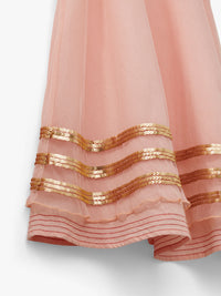 Stych Girls' Pink Tulle & Gold Sequin Sleeveless Dress | Size: 3-4 years, 5-6 years, 7-8 years