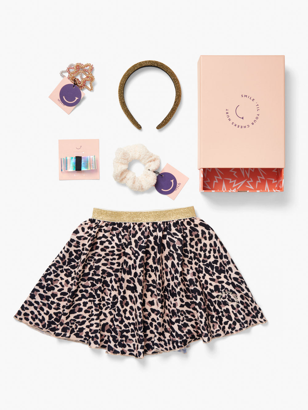 Stych Girl's Party Animal Print Theme Skirt & Accessories Gift Box Ages 3-5 & 6-8 years 