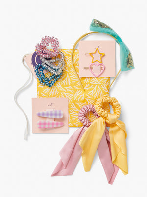Stych Girl's Pink & Yellow Pastel Hair Accessories Gift Set 