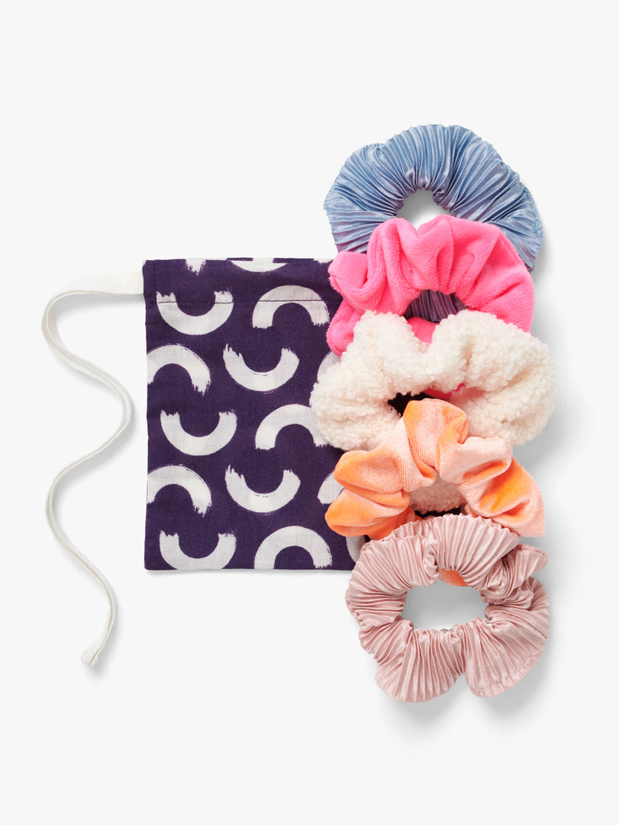 Stych Girl's Rainbow Colour Hair Scrunchie Gift Set 