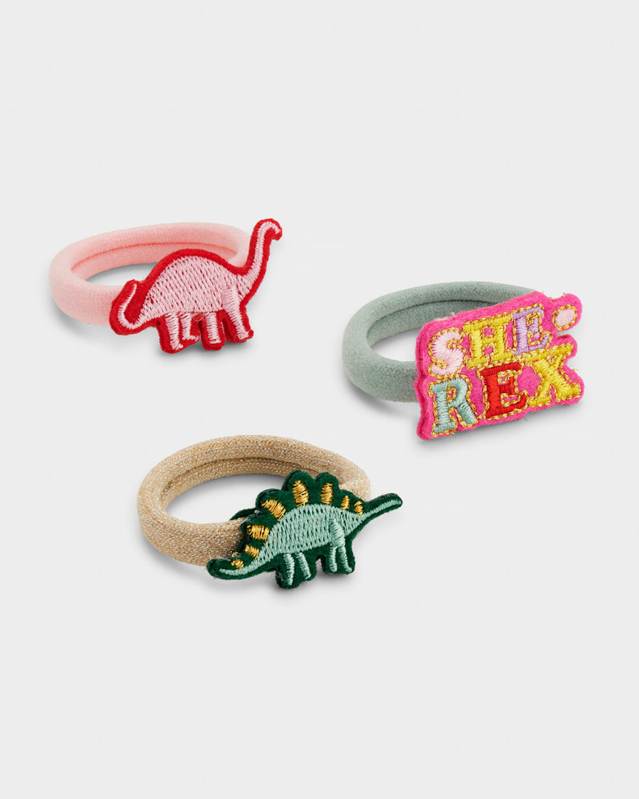 Stych Girl's She Rex Dinosaur Embroidered Hair Bands Elasticated |