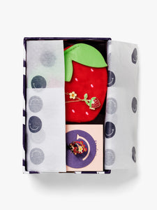 Stych Accessories - Strawberry Embroidered Velvet Jewellery Box