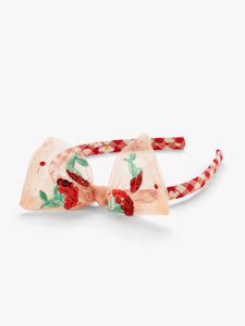Strawberry Tulle Bow Headband