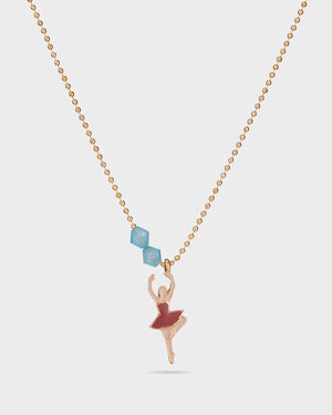 Stych Girl's Pink Ballerina Charm Pendant Necklace 