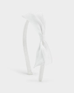 Stych Girl's White Grosgrain Occasion Bow Headband