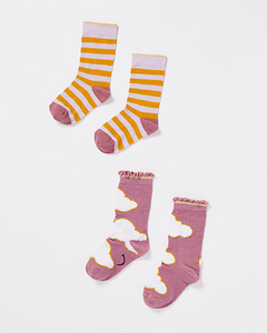 Cloud and Stripe Socks